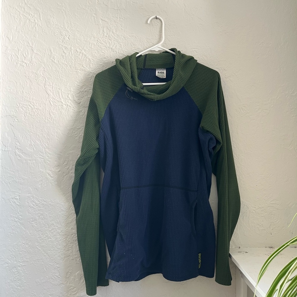 Melanzana Blue and Green Hooded Pullover